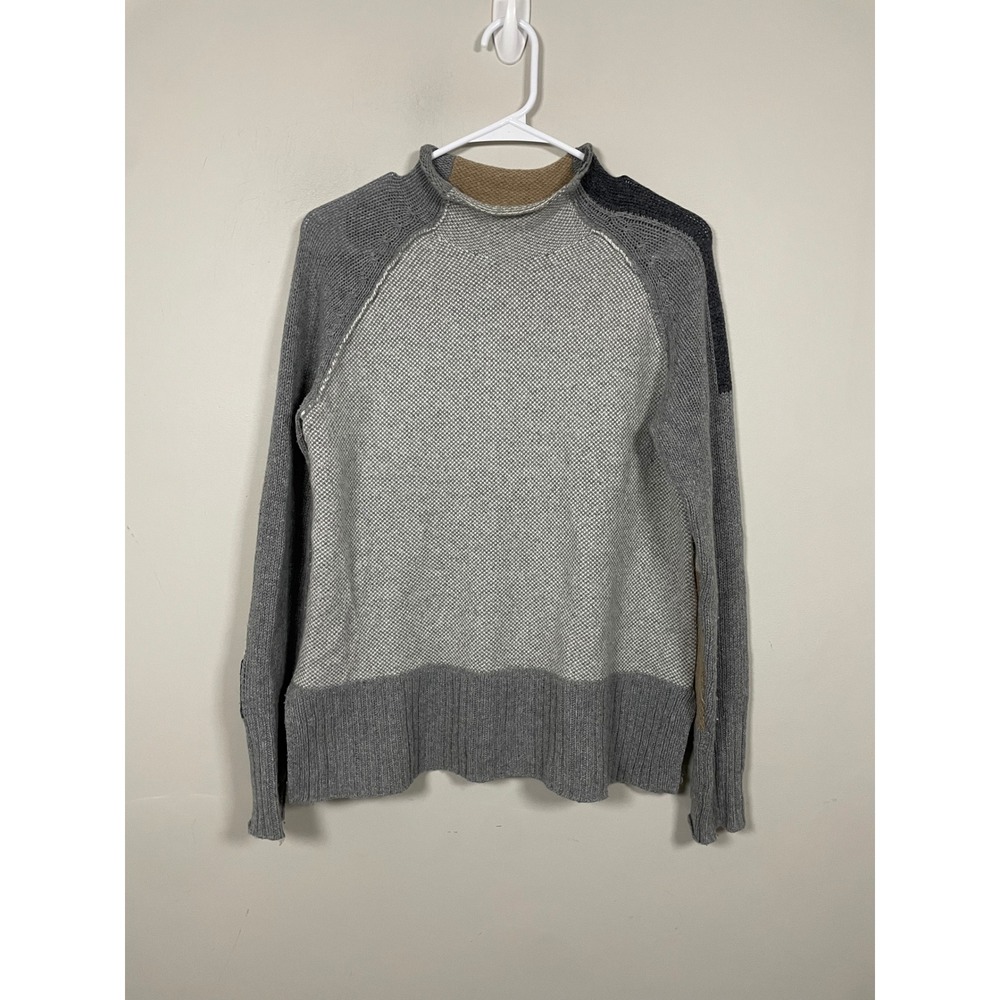 Zaket & Plover Rollneck Neutral Color Block Merino Wool Blend Sweater Size XS